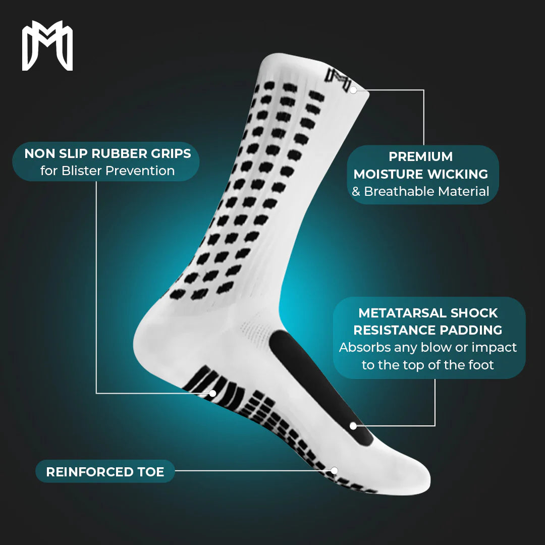 Medicaptain Padded Grip Socks with Foot Protection - Midcalf Length